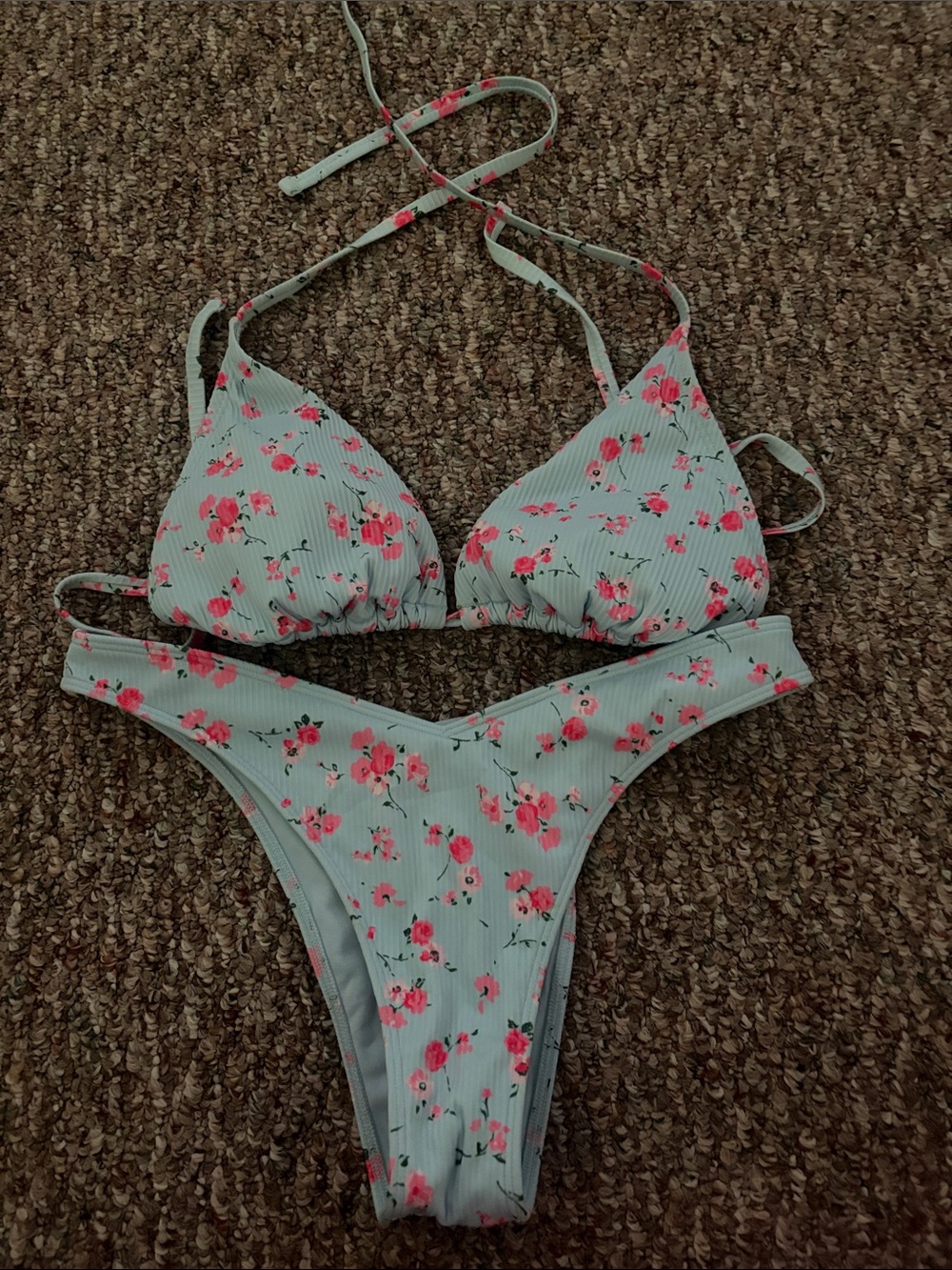 Floral blue hollister bikini set